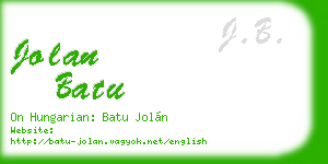 jolan batu business card
